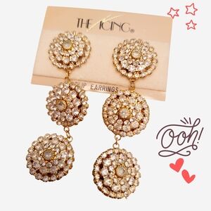 NWT The Icing Gold and Crystal Drop Earrings
